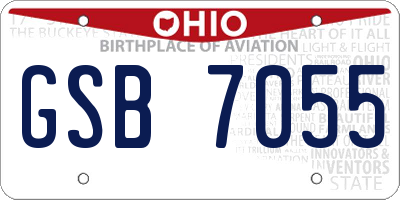 OH license plate GSB7055