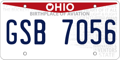 OH license plate GSB7056