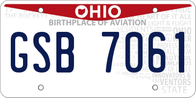 OH license plate GSB7061