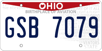 OH license plate GSB7079
