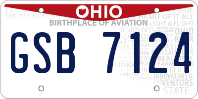 OH license plate GSB7124