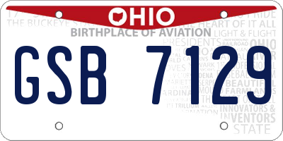 OH license plate GSB7129