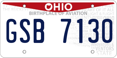 OH license plate GSB7130