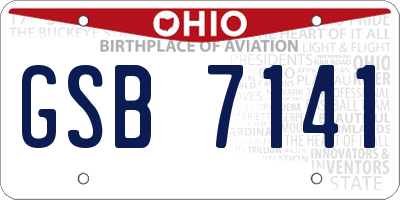 OH license plate GSB7141