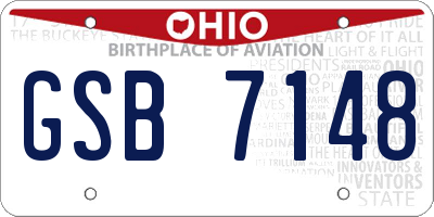 OH license plate GSB7148