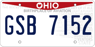 OH license plate GSB7152