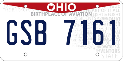 OH license plate GSB7161