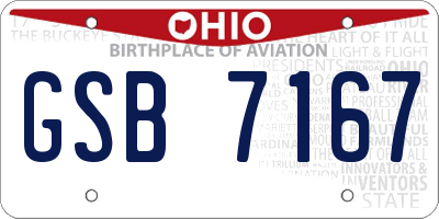 OH license plate GSB7167