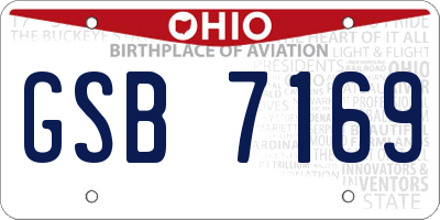 OH license plate GSB7169