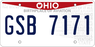 OH license plate GSB7171