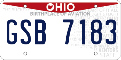 OH license plate GSB7183