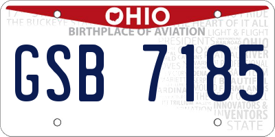 OH license plate GSB7185