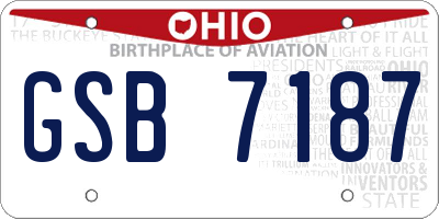 OH license plate GSB7187