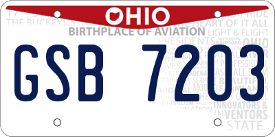 OH license plate GSB7203