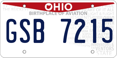 OH license plate GSB7215