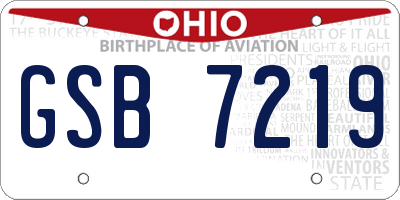 OH license plate GSB7219