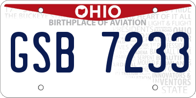 OH license plate GSB7233