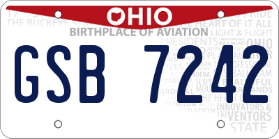 OH license plate GSB7242
