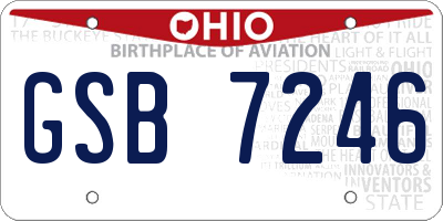 OH license plate GSB7246