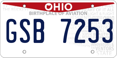 OH license plate GSB7253