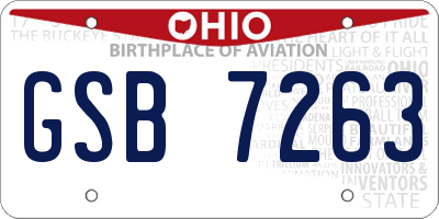 OH license plate GSB7263