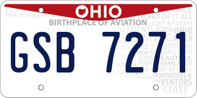 OH license plate GSB7271