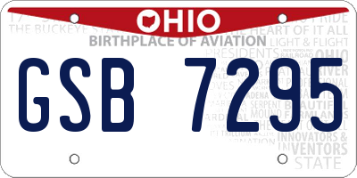 OH license plate GSB7295