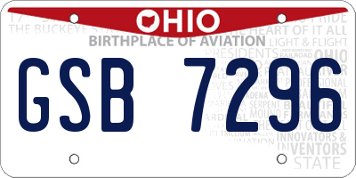 OH license plate GSB7296