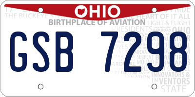 OH license plate GSB7298