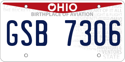 OH license plate GSB7306