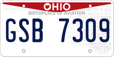 OH license plate GSB7309