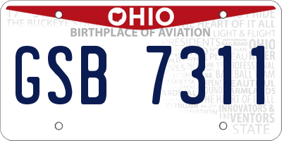 OH license plate GSB7311