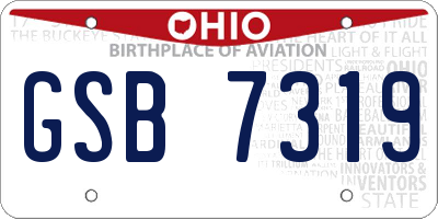 OH license plate GSB7319