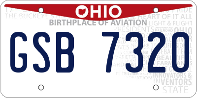 OH license plate GSB7320