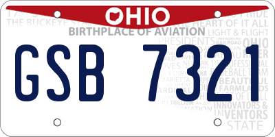 OH license plate GSB7321