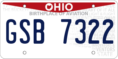 OH license plate GSB7322