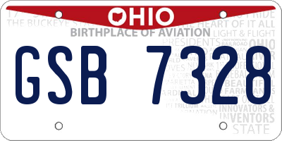 OH license plate GSB7328