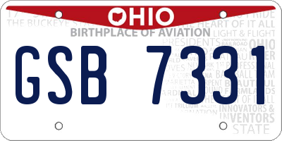 OH license plate GSB7331
