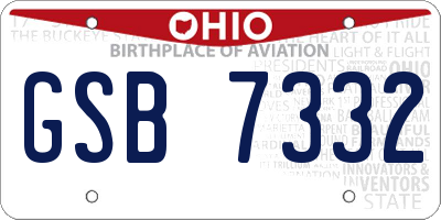OH license plate GSB7332