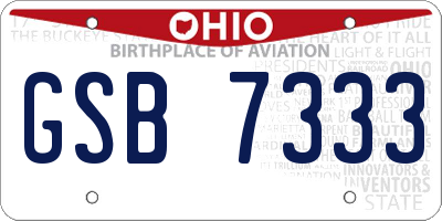 OH license plate GSB7333