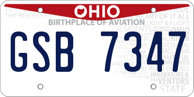 OH license plate GSB7347