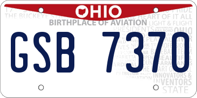 OH license plate GSB7370