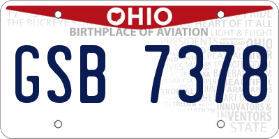 OH license plate GSB7378