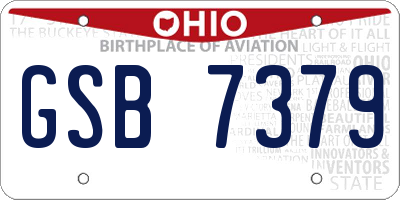 OH license plate GSB7379