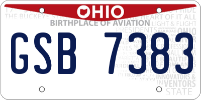 OH license plate GSB7383