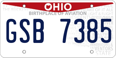 OH license plate GSB7385