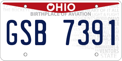 OH license plate GSB7391