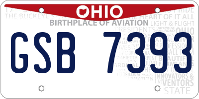 OH license plate GSB7393