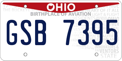 OH license plate GSB7395