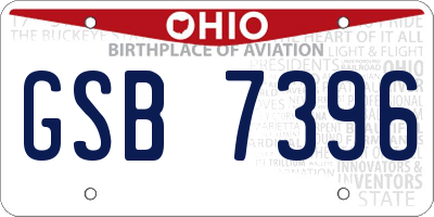 OH license plate GSB7396